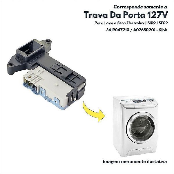 Trava Porta Electrolux Lava Seca Lsi09 Lse09 110v - 3619047210 / A07650201