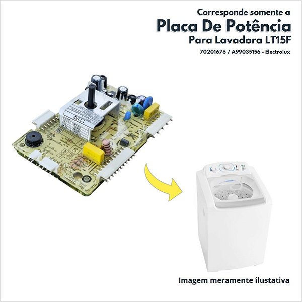 Placa De Potência Para Lavadora LT15F Electrolux Original 70201676 A99035156