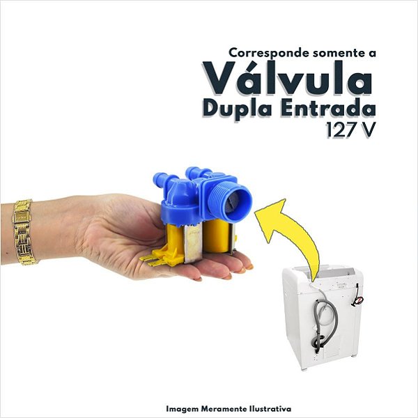 Válvula Entrada de Água Dupla Lavadora Electrolux Original Ltd16 127V 64502678 A99089301 Electrolux Original