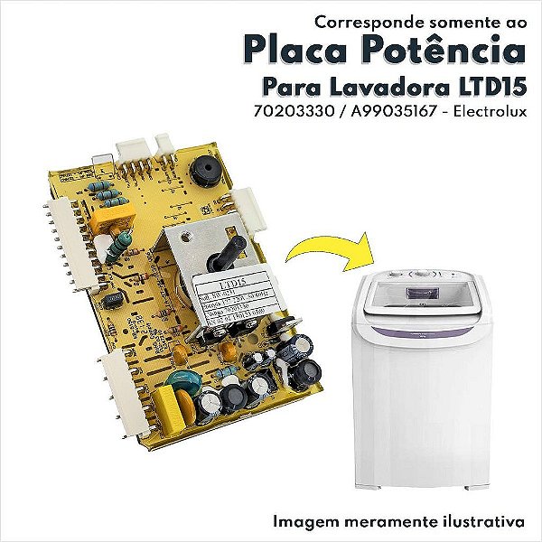 Placa De Potência Para Lavadora De Roupas Top Load 15kg LTD15 Electrolux Original 70203330 A99035167 A30556901