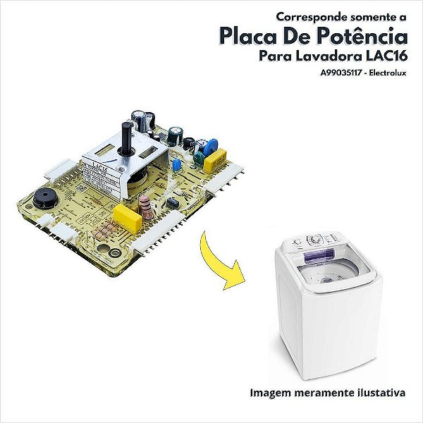 Placa De Potência Para Lavadora LAC16 Electrolux A99035117