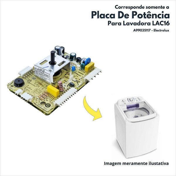 Placa De Potência Para Lavadora LAC16 Electrolux Original A99035117