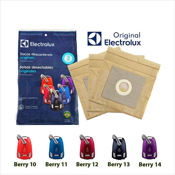 Kit Com 3 Sacos Para Aspirador De Pó Berry Electrolux Original DT30BZBR001P  SBEBE A20569501