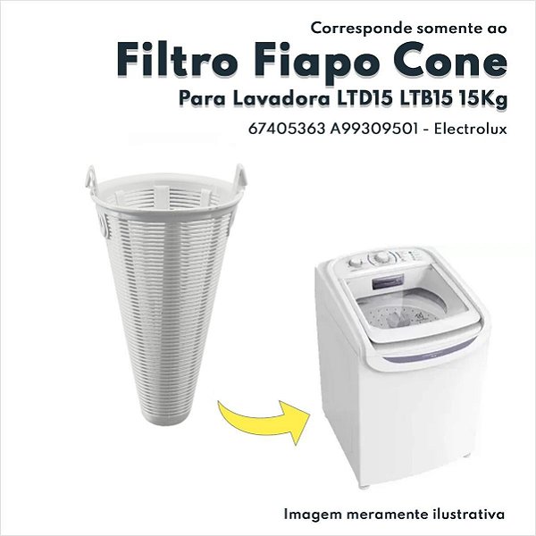 Filtro Fiapos Cone Para Lavadora Electrolux Original Lac16 Ltd15 67405363 A99309501Electrolux Original