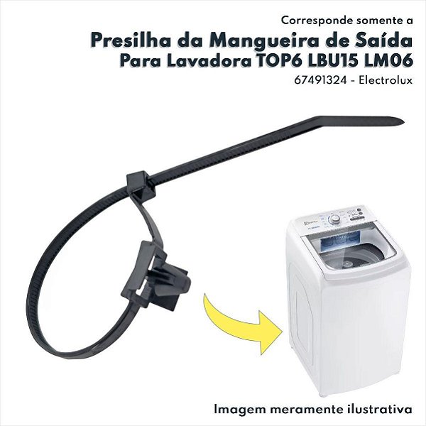 Presilha da Mangueira de Drenagem para Lavadoras TOP6 LBU15 LBU16 LQ75 EW14 LM06 TOP6F LM06A TOP6S LF75 Electrolux Original 67491324