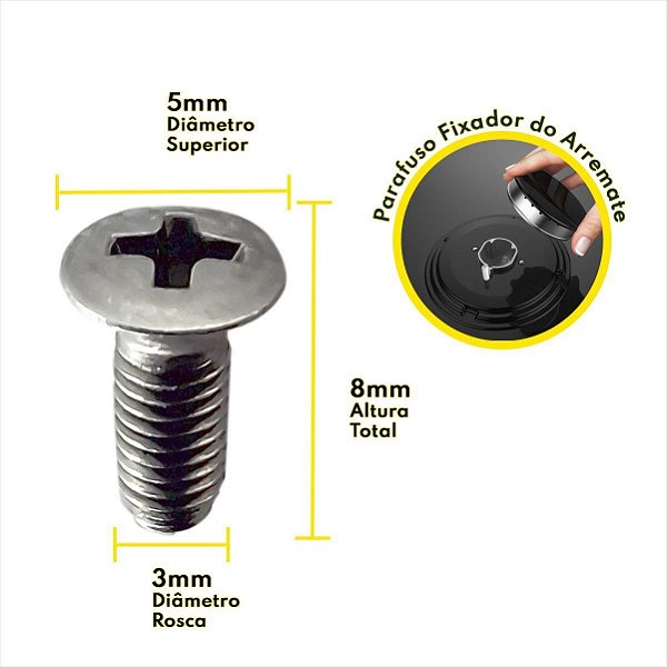 Parafuso M3 X 0.5 X 6 PH Inox Para Fogão GC70V GC58V GF90X Electrolux Original A11717901