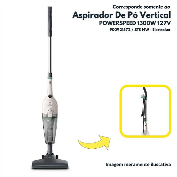 Aspirador De Pó Vertical 127V 2 Em 1 POWERSPEED 1300W Electrolux Original STK14W 900921645