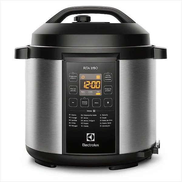 Panela de Pressão Elétrica 127v Electrolux Original 6L Preta Experience por Rita Lobo (PCC20)