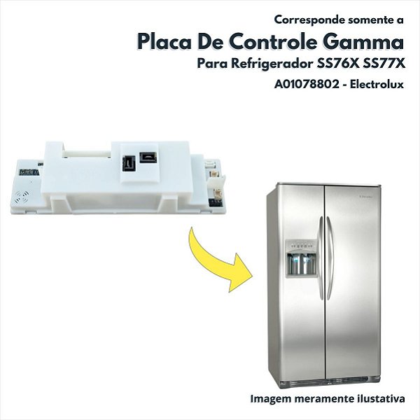 Placa De Controle Gamma 2 Para Refrigerador SS76X SS77X Electrolux Original A08087801