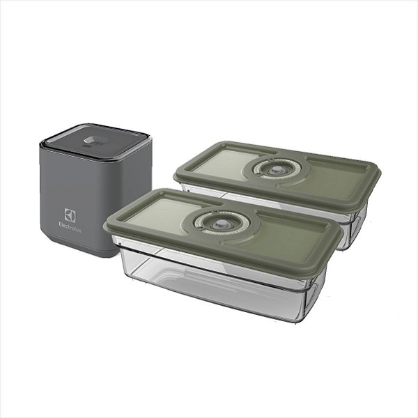 Conjunto Bomba de Vácuo com 2 Potes Herméticos Electrolux Original EVFK2 A23588001