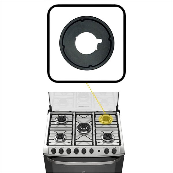 Arremate do Queimador Rapido Sem Vedação Para Fogão 76DGX 76EGX 76DIX 76EIX 76DVX 76EVX 76GDX 76GEX 76DWG Electrolux Original A99962407 70201179