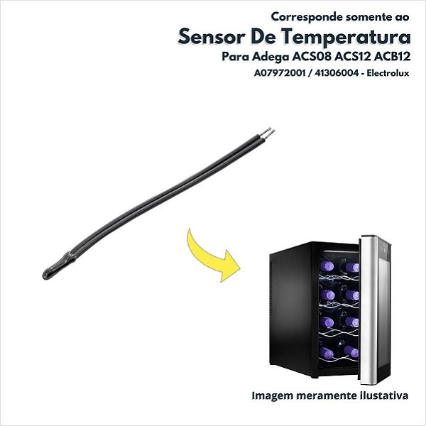 Sensor De Temperatura Para Adega ACS08 ACS12 ACB12 Electrolux Original A07972001 41306004