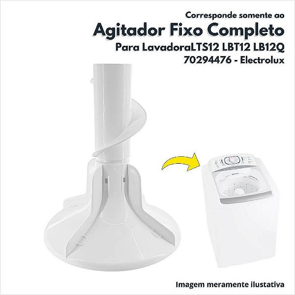 Agitador Fixo Completo Para Lavadora De Roupas Electrolux Original LTS12 LS12Q LBT12 LB12Q LS14A LF75 LF80 LM06 LQ75 LTC