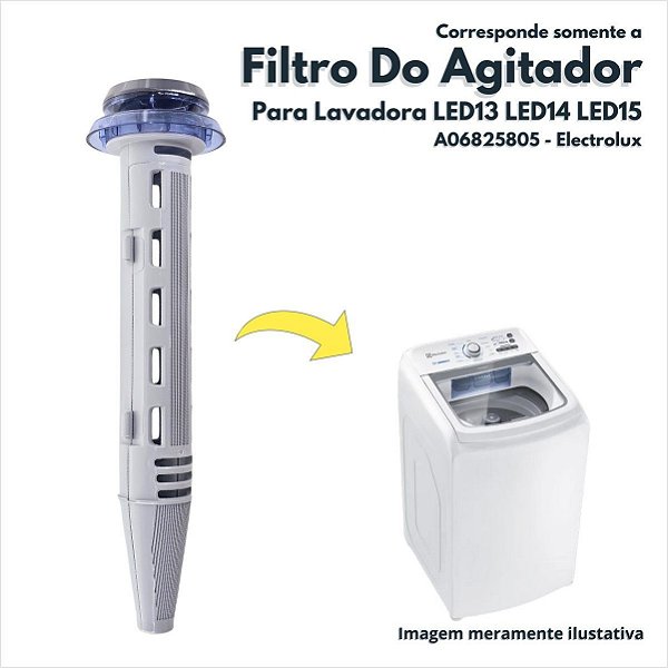 Filtro Sueli Low do Agitador Para Lavadora LED13 LED14 LED15 Electrolux Original A06825805