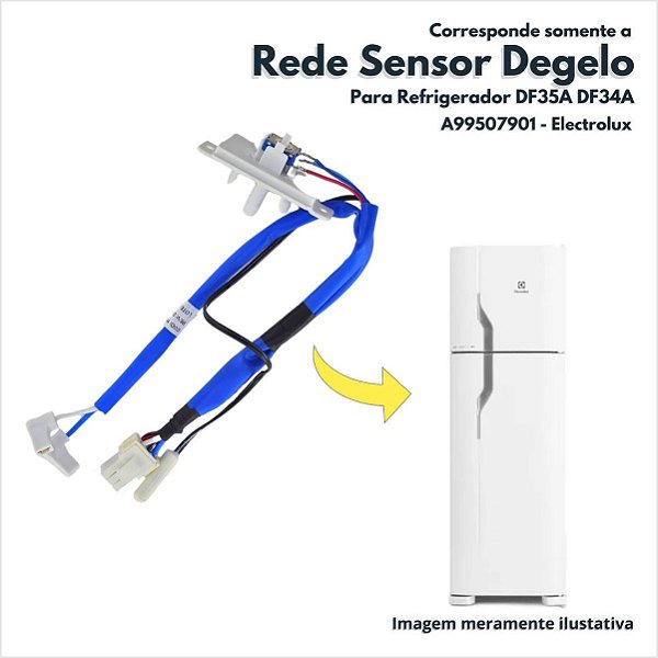 Rede Sensor Degelo Para Refrigerador DF35A DF34A Electrolux Original A99507901 64594021