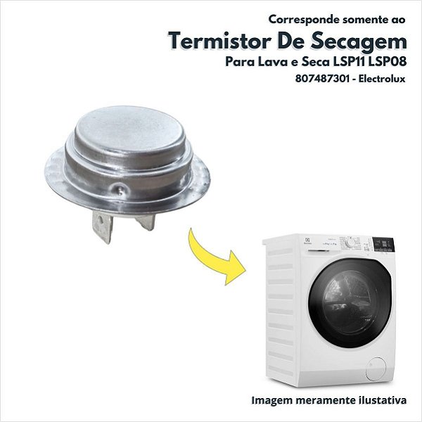 Termistor de Secagem Para Lava E Seca LSP11 LSP08 Electrolux Original 807487301