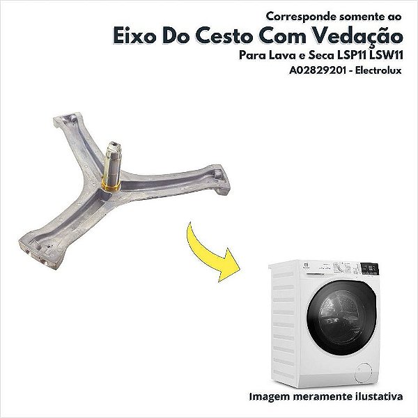 Eixo Do Cesto Com Vedação Para Lava e Seca LSP11 LSW11 Electrolux Original A02829201