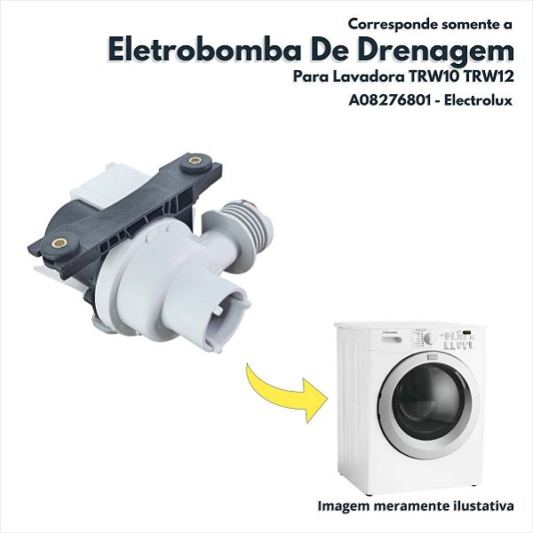Eletrobomba De Drenagem Para Lavadora TRW10 TRW12 Electrolux Original A08276801