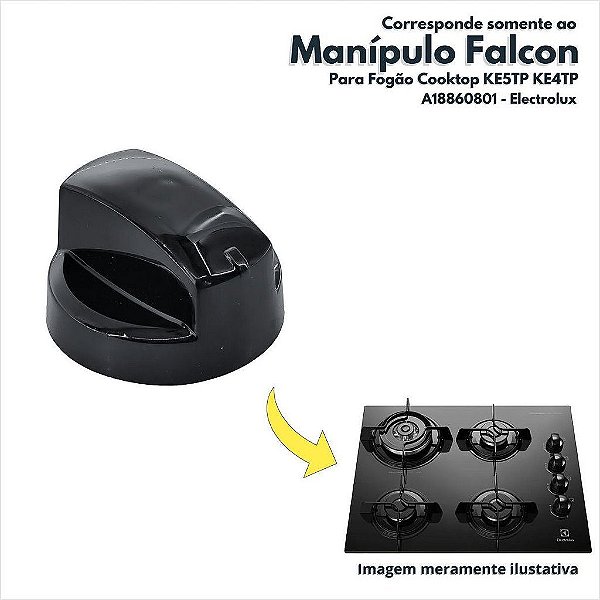 Manípulo Falcon Para Fogão Cooktop KE5TP KE4TP Electrolux Original A18860801