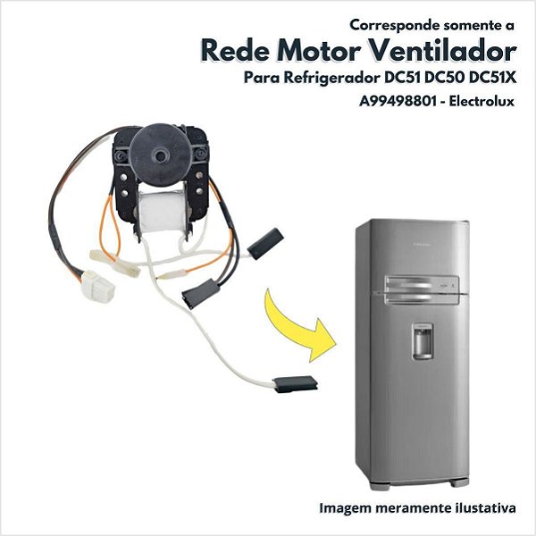 Rede Motor Ventilador 127V Para Refrigerador DC51 DC50 DC51X Electrolux Original A99498801
