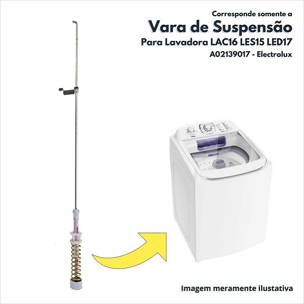 Vara de Suspensão Para Lavadora LES15 LAC16 LED14 Electrolux Original - A02139017