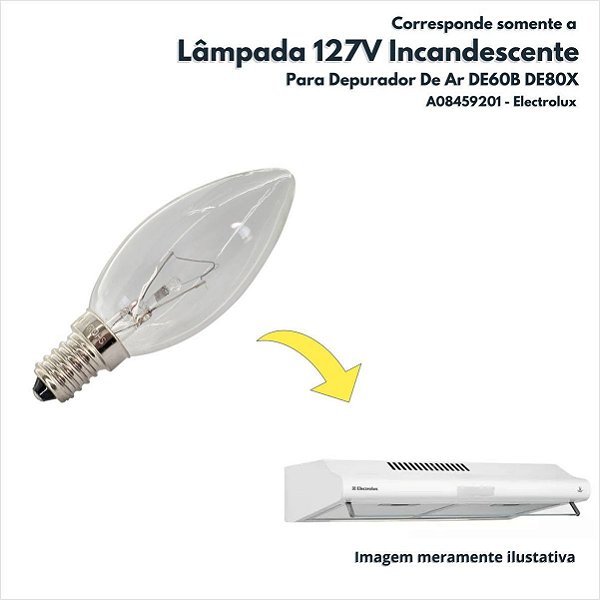 Lampada 127V Para Depurador De Ar DE60B DE80X Electrolux Original A08459201