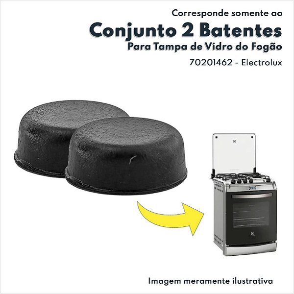 Cojunto 2 Batentes Da Tampa De Vidro Para Fogão 52LBR 52LBU 52LXU 52EXR Electrolux Original 70201462