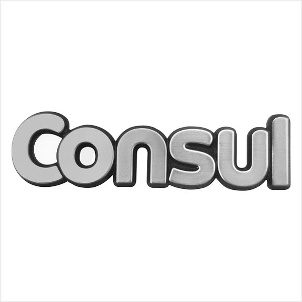 Emblema Consul Para Refrigeradores Consul Cinza Whirlpool  W10557330 Original Consul
