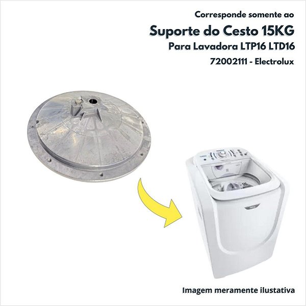 Suporte Cesto Chave Vertical Lavadora 15KG LTP16 LTD16 Electrolux Original 72002111
