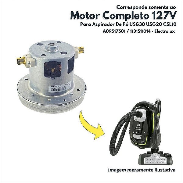 Motor Completo 127V Para Aspirador De Pó USG30 USG20 CSL10 Electrolux A09517501 1131511014
