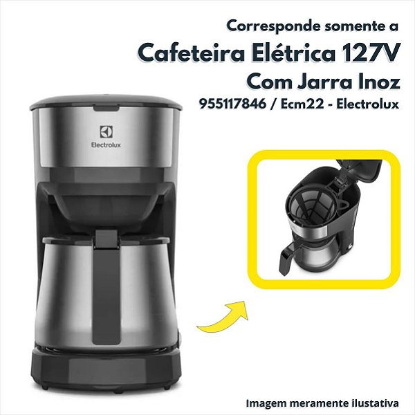 Cafeteira Elétrica Com Jarra Inox 30 Xícaras 127V Ecm22 Electrolux Original - 955117846 / Ecm22