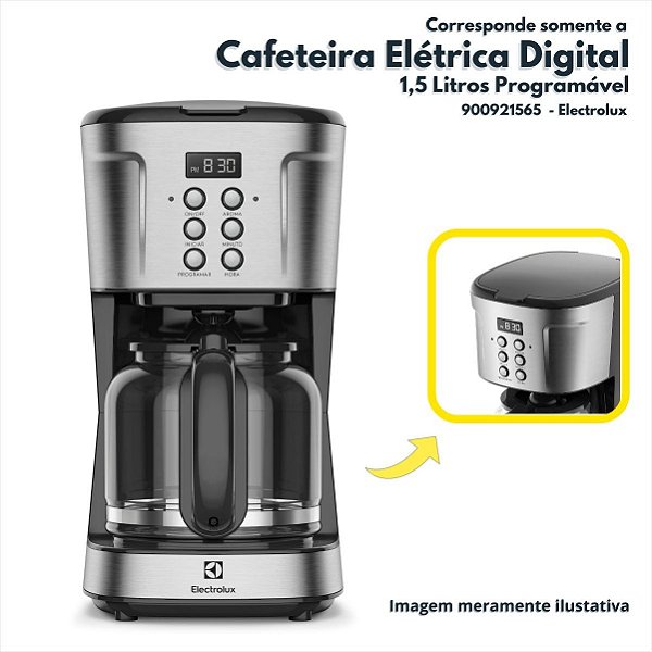 Cafeteira Elétrica Digital De 1,5 Litros Programável Electrolux Original - 900921565 / ECM30