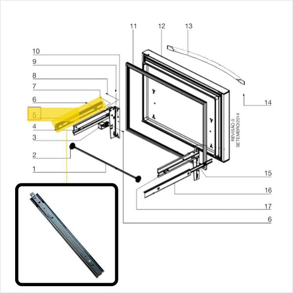Suporte Guia Direita FD90X FDI90 Para Refrigerador Electrolux Original A09978001 3010402500