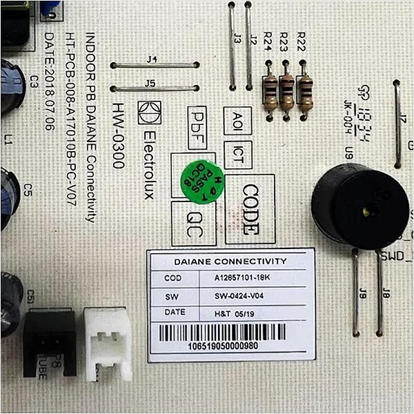 Placa Pot Ar Condicionado XI18F XI18R Electrolux Original A12857101