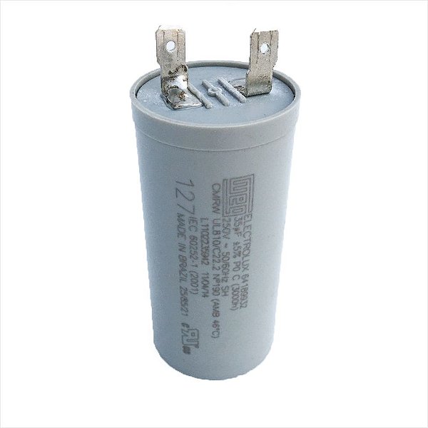 Capacitor 35uf 250VAC 3000h Para Lavadora De Roupas