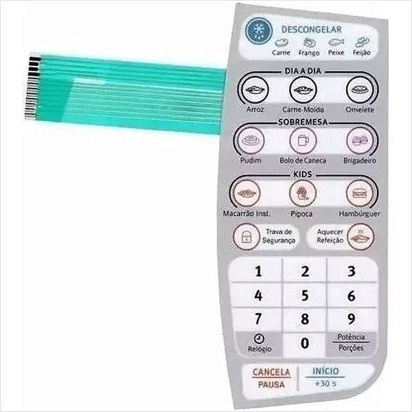 Membrana Painel de Controle Para microondas MTD30 Electrolux Original A07653101