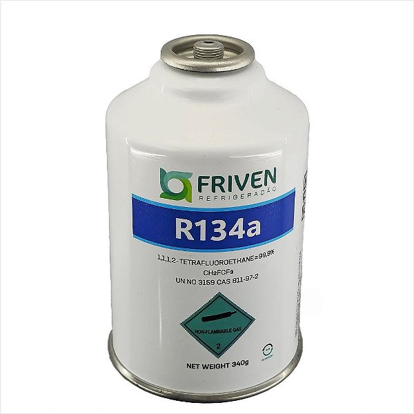 Gás Refrigerante R134A Lata 340g Tetrafluoroetano 2.2  - IBAMA: 900 R-134A