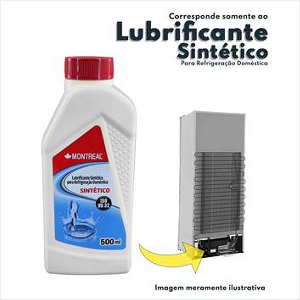 Óleo Lubrificante Sintético Compatível com Gás R134a Para Refrigeração Doméstica 500ml Montreal - ISO VG 32