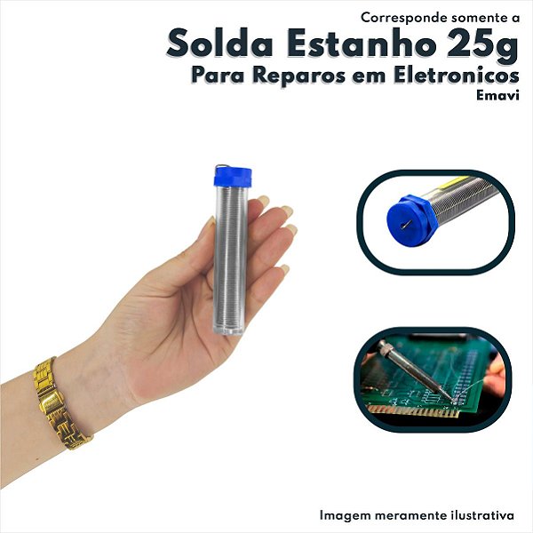 Tubo De Solda Estanho 25g 1mm Para Reparos Eletrônicos Emavi