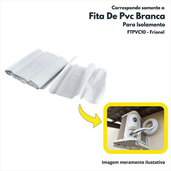 Fita Pvc Branca Isolamento Spazio 10mmx10mt Para Instalação de Ar Condicionado Frionel FTPVC10