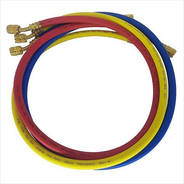 Conjunto 3 Mangueiras Manifold 90cm R22 R134a r404a R407c Sibb SMA-C0090-U