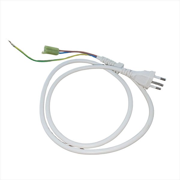 Cabo de Entrada 10A Pino Fino Branco Para Diversos Aparelhos Universal Jurkietec