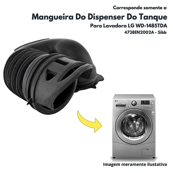 Mangueira do Dispenser do Tanque para a Lavadora LG WD-1485TDA Sibb 4738EN2002A