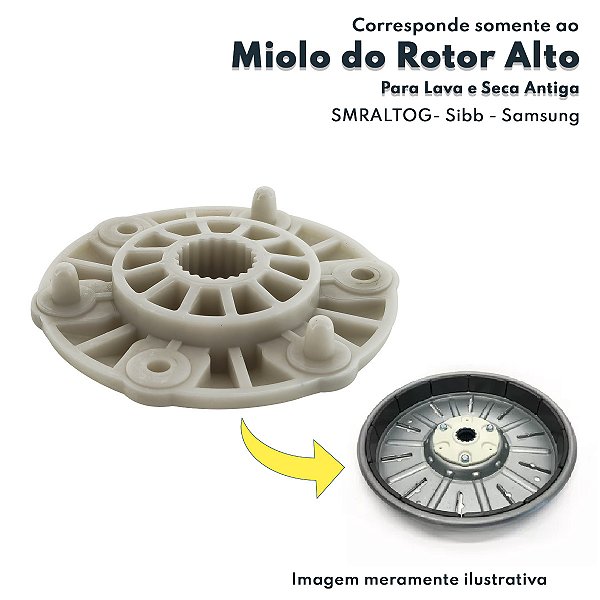 Miolo do Rotor Alto Para Lava e Seca Antiga LG Wd1403 Wd1409 Wd1410 Sibb - SMR-ALTO-G
