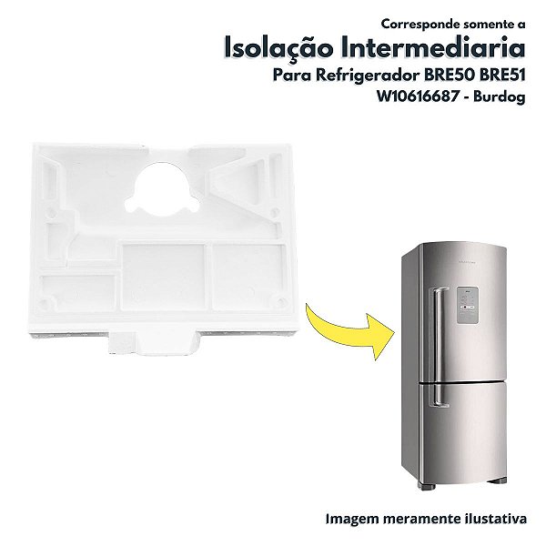 Isolação Capa Intermediaria de Isopor Para Refrigerador BRE51 BRE50 Burdog W10616687