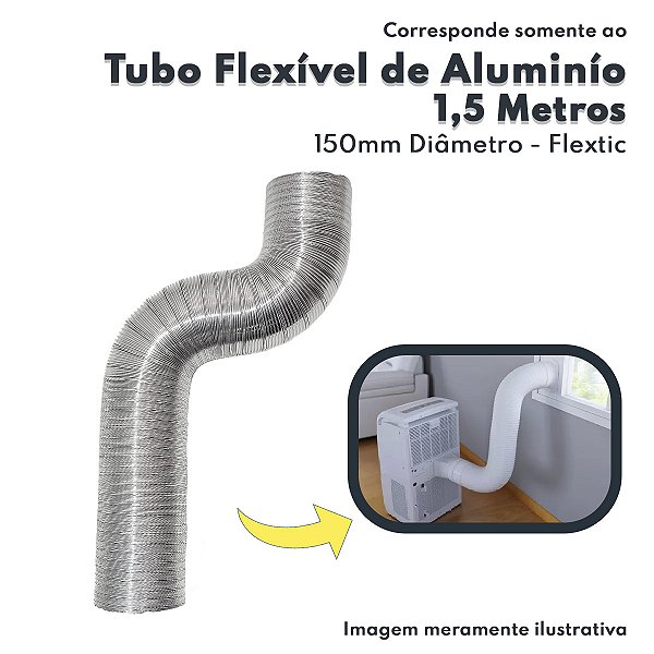Tubo Flexível de Alumínio Para Aquecedor de Água a Gás Diâmetro 150mm Comprimento 1,5m Flextic 03004000120 Diversas Apli
