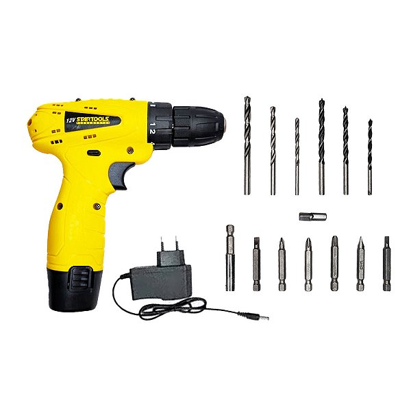 Parafusadeira 12V Bivolt 15 Peças StarTools - AR0290