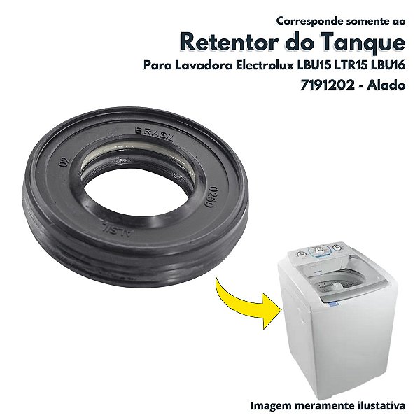 Retentor do Tanque para Lavadora Electrolux LAC13 LES13 LBU16 LTC15 LTD15 LAC12 Alado 7191202 0256