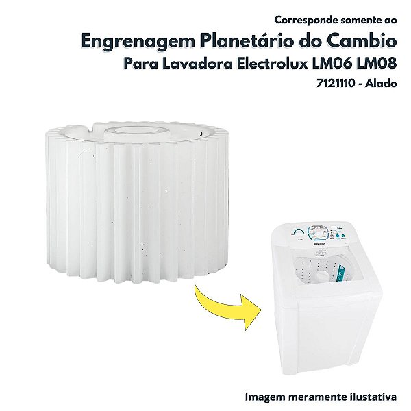 Engrenagem Planetaria do Mecanismo Cambio Para Lavadora Electrolux LM06 LM08 Alado - 7121110