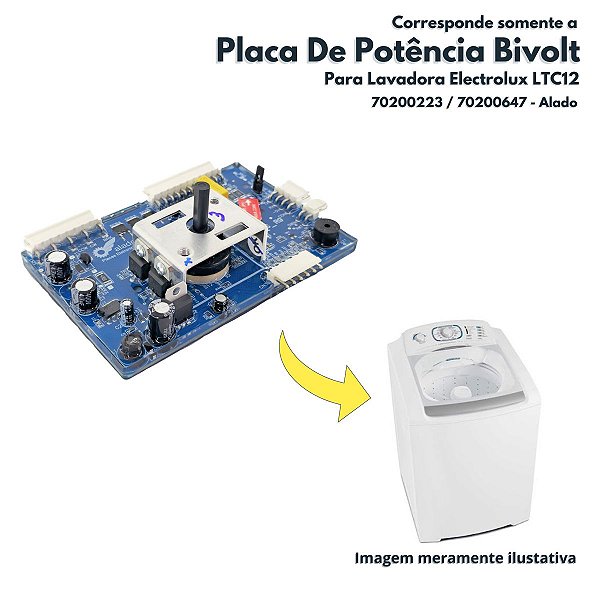 Placa De Potência Bivolt Para Lavadora Electrolux LTC12 70200223 70200647